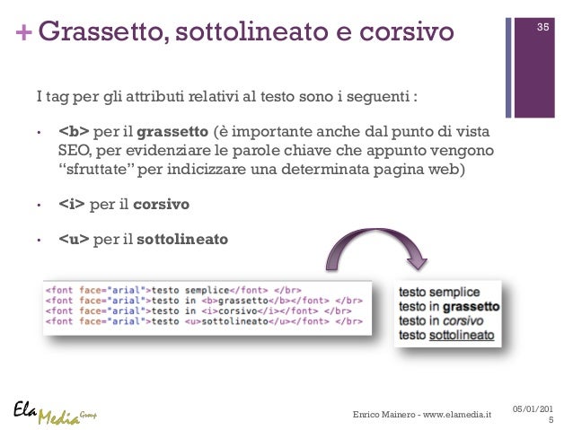Struttura di una pagina html