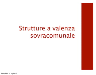 Strutture a valenza
sovracomunale
mercoledì 31 luglio 13
 