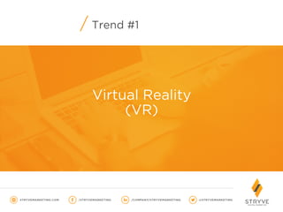 Virtual Reality
(VR)
Trend #1
 