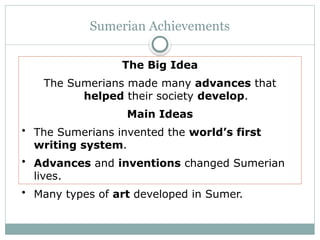 Exploring the Sumerian Achievements: Writing, Inventions, and Art in ...
