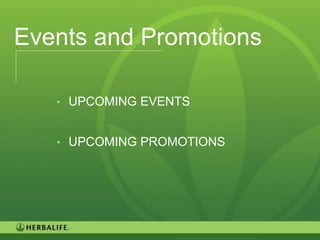 Events and Promotions

   • UPCOMING EVENTS


   • UPCOMING PROMOTIONS




                           126
 