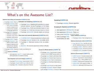 Mark van der Loo | Statistics Netherlands
What’s on the Awesome List?
 