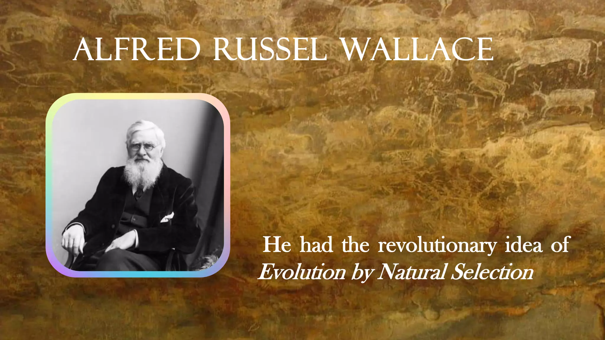 Alfred Russel Wallace
He had the revolutionary idea of
Evolution by Natural Selection
 