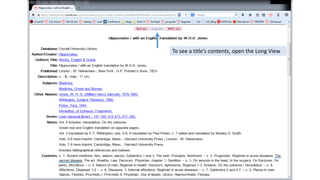 To see a title’s contents, open the Long View
 