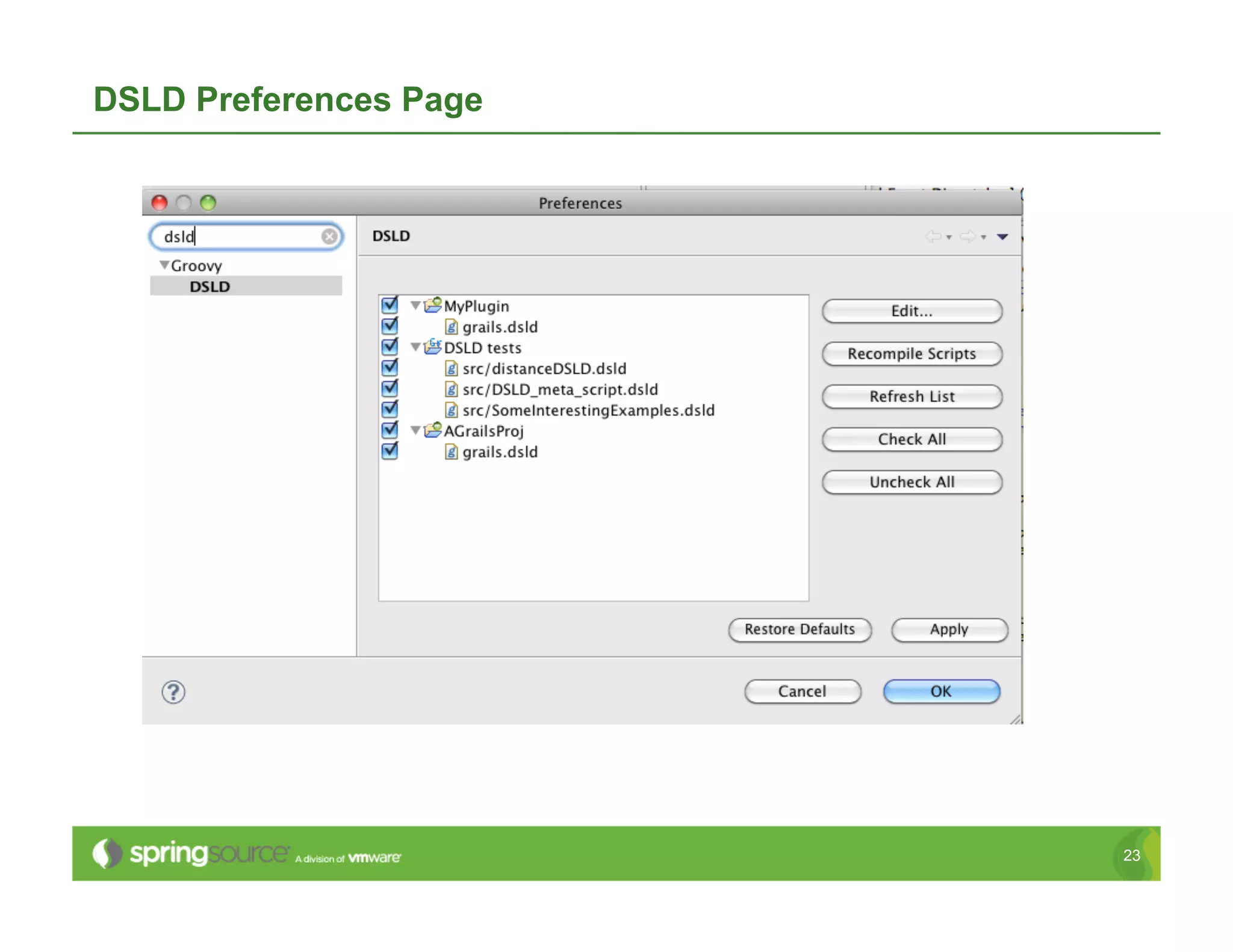 DSLD Preferences Page




                        23
 