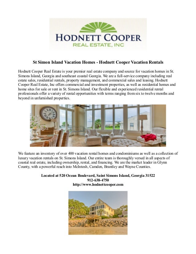 St Simon Island Vacation Homes - Hodnett Cooper Vacation ...