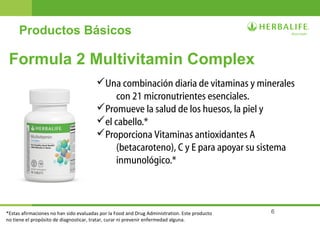 HERBALIFE Complejo multivitamínico de Fórmula 2: 90 comprimidos, para una  buena salud diaria, promueve huesos saludables, piel y cabello. con ácido