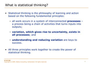 Managing Uncertainty to Improve Decision Making - Statistical Thinking for Quality Control and Improvement
