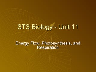 STS Biology - Unit 11 Energy Flow, Photosynthesis, and Respiration 