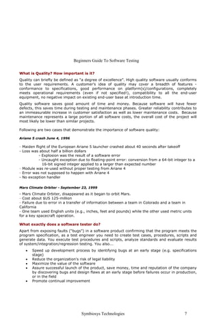 BEGINNERS GUIDE TO SOFTWARE TESTING BY C.PADMINI | PDF