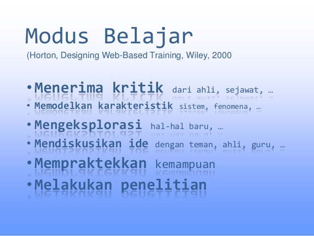 Model Pembelajaran E-Learning Berbasis Web