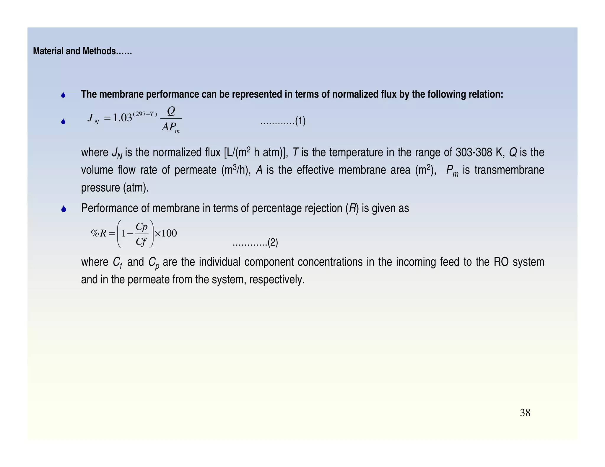 12 
Membrane Fouling 
    
 
