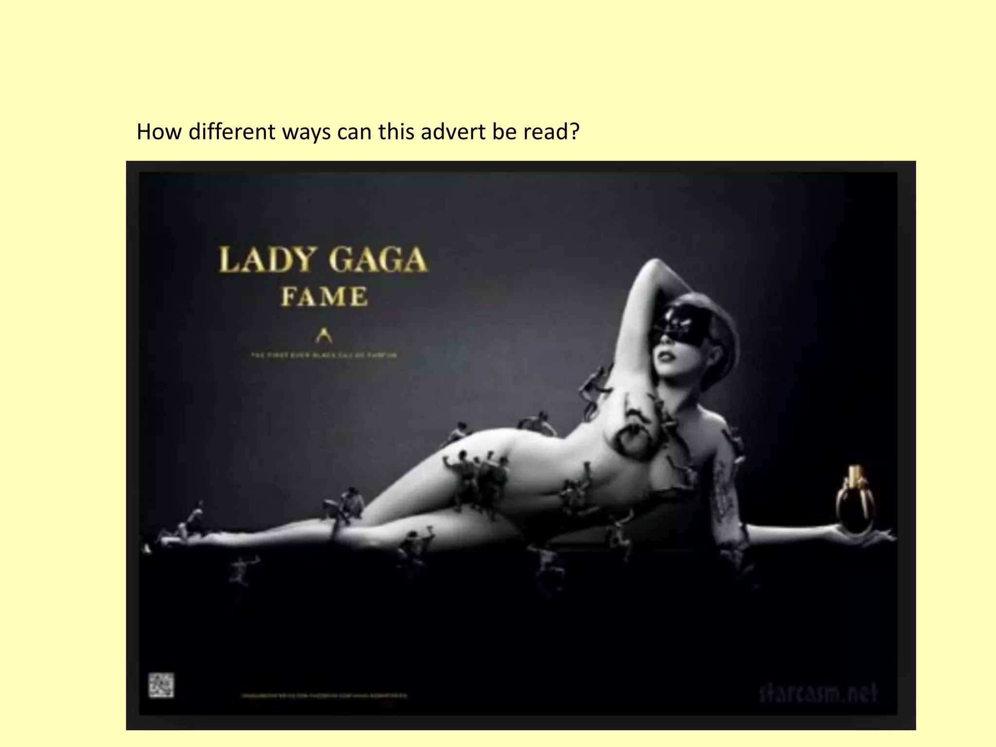 How different ways can this advert be read?
 