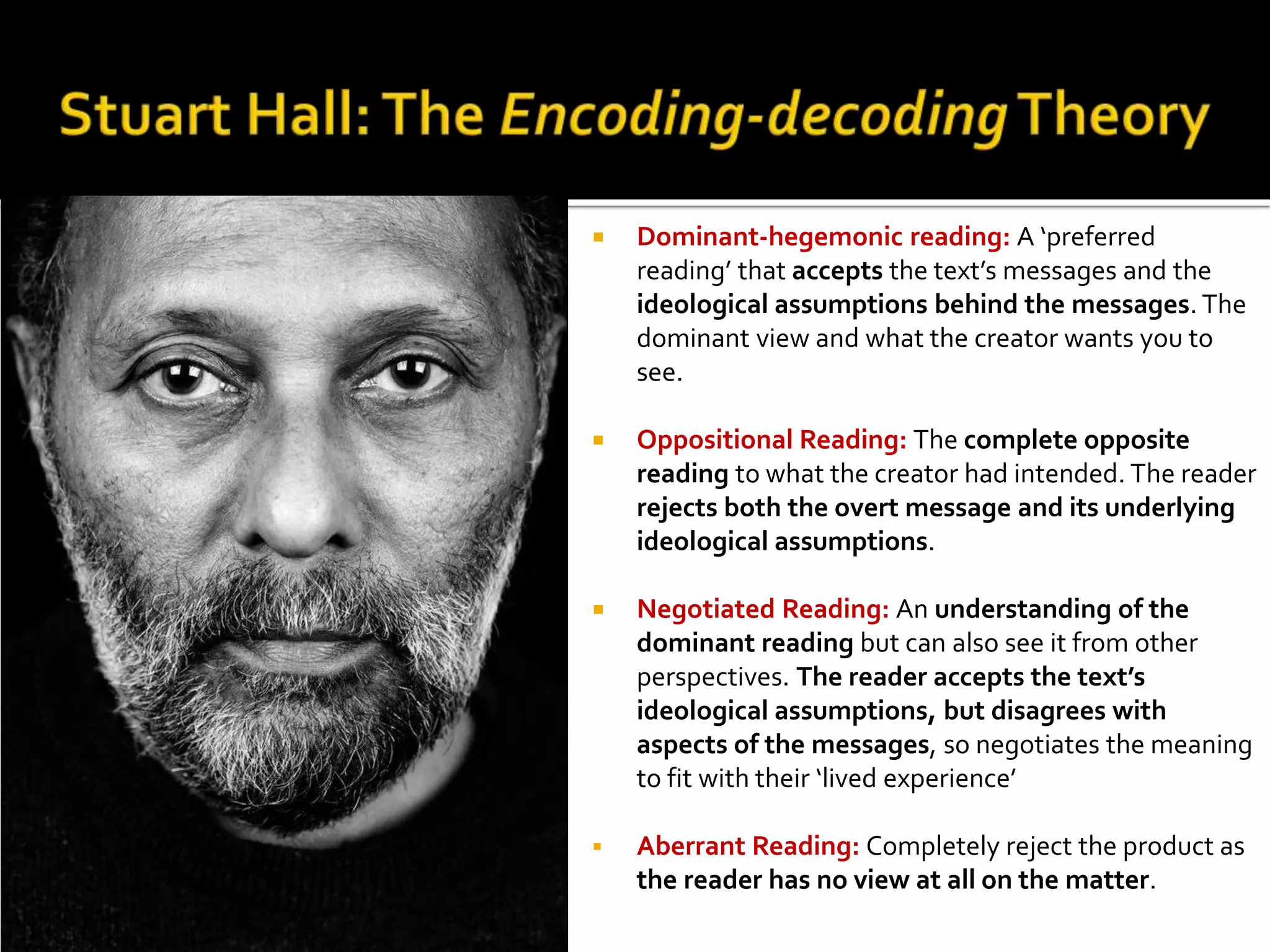 Stuart Hall's Reception theory | PPT