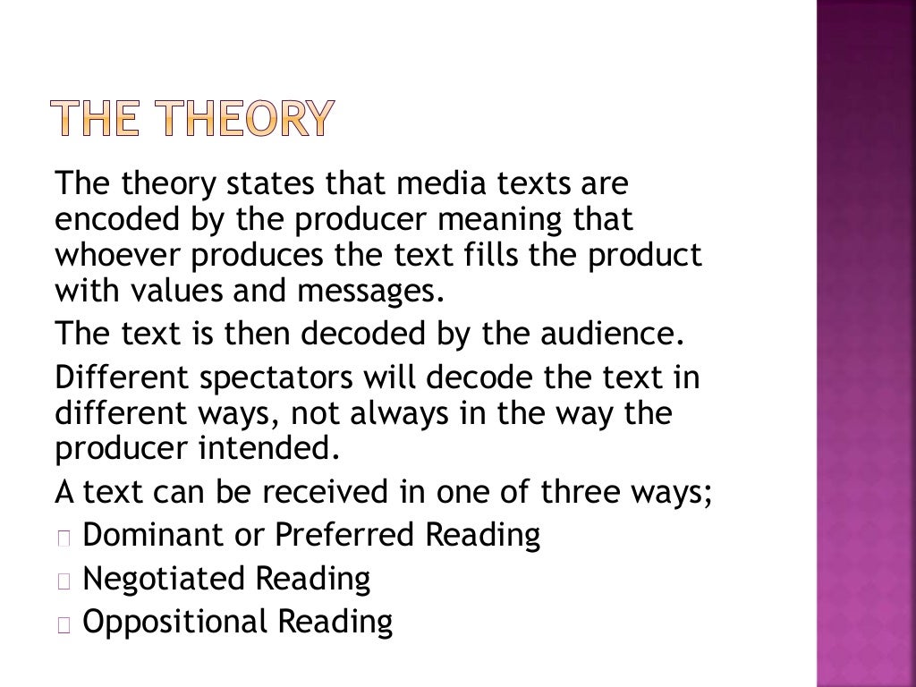 Stuart Hall’s Reception Theory