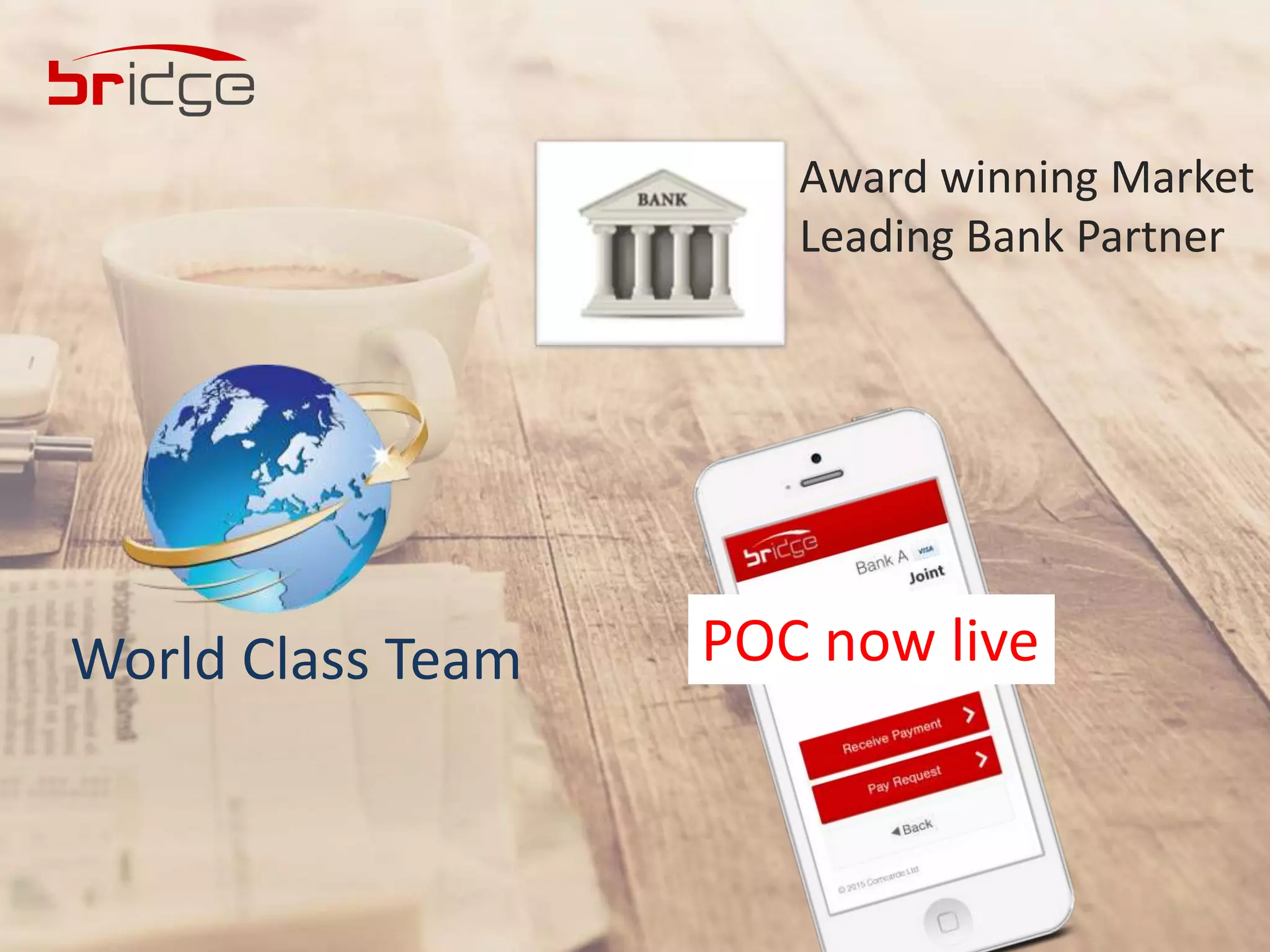 Award winning Market
Leading Bank Partner
World Class Team POC now live