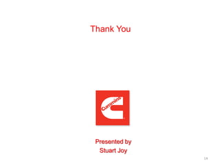 Thank You




 Presented by
  Stuart Joy
                14
 