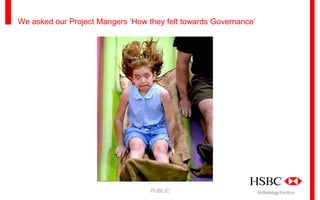 We asked our Project Mangers ‘How they felt towards Governance’

PUBLIC

Methodology Practices

 