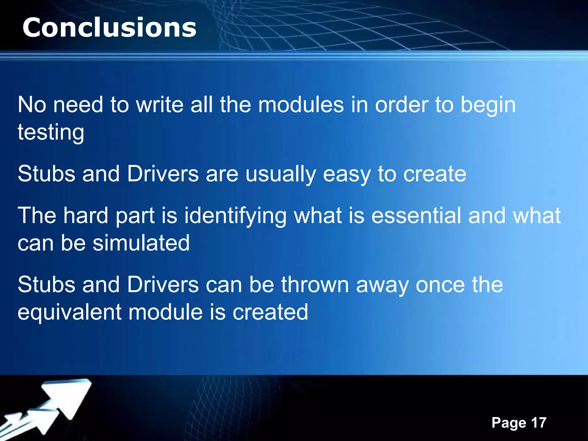 Stub Testing and Driver Testing | PPT | Web Development | Internet