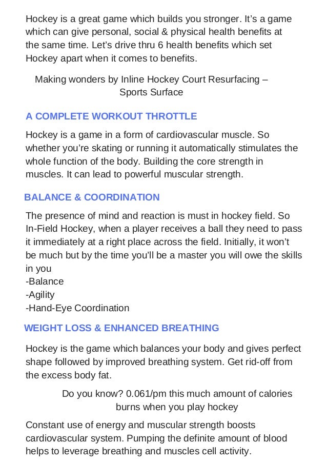 Stuck yourself with 6 health benefits of hockey
