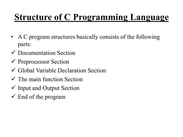 Stucture of c program | PPT