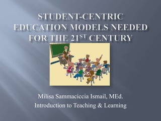 Milisa Sammaciccia Ismail, MEd.
Introduction to Teaching & Learning
 