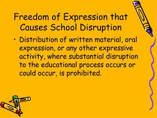 Freedom of Expression that Causes School Disruption ,[object Object]