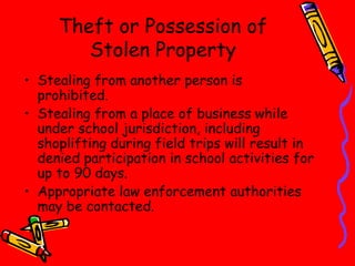 Theft or Possession of Stolen Property ,[object Object],[object Object],[object Object]