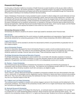 Student Financial aid handbook - SCUHS | PDF