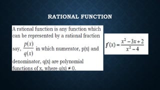 RATIONAL FUNCTION
 