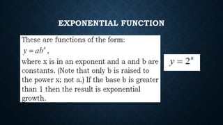 EXPONENTIAL FUNCTION
 