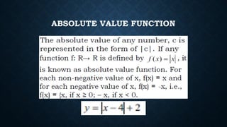 ABSOLUTE VALUE FUNCTION
 