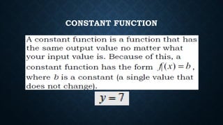CONSTANT FUNCTION
 