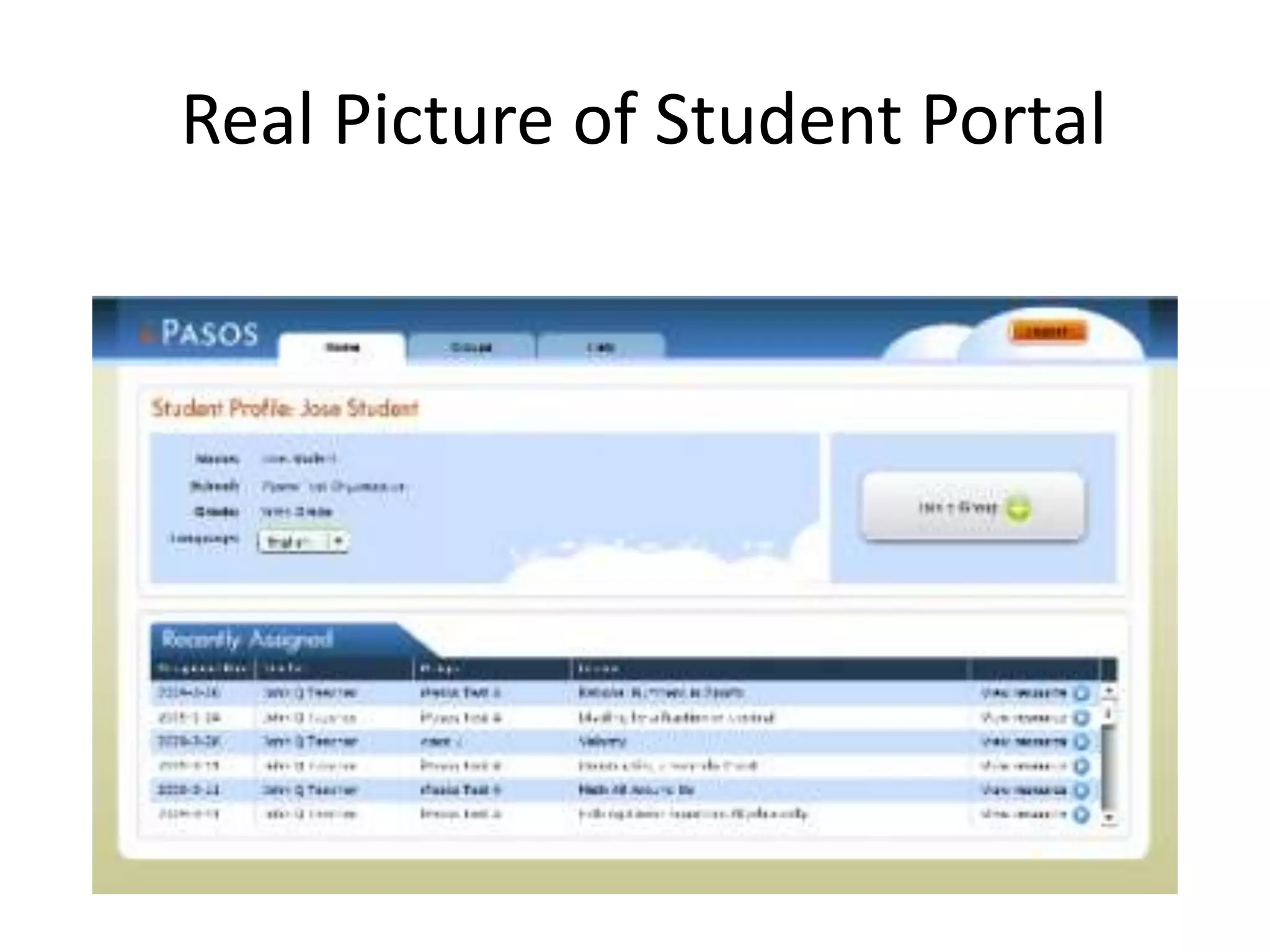 Real Picture of Student Portal