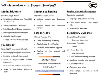 Student Services Brochure