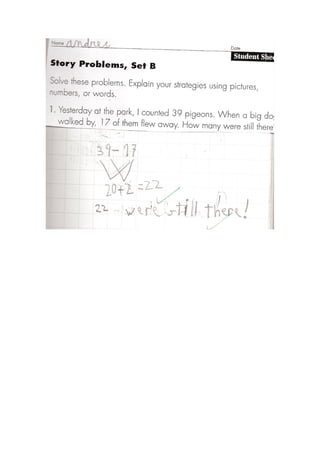 Student 1 Subtraction Year2