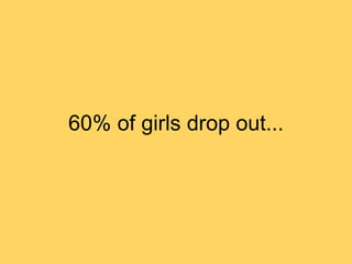 60% of girls drop out...