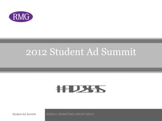 2012 Student Ad Summit


                         # d ss
                          a 2a
Student Ad Summit   RISDALL MARKETING GROUP ©2012
 