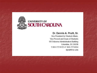 Dennis Pruitt, CBMI 2016 - Student Affairs