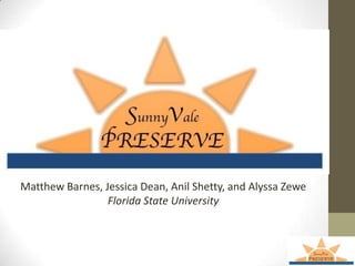Matthew Barnes, Jessica Dean, Anil Shetty, and Alyssa Zewe
                 Florida State University
 