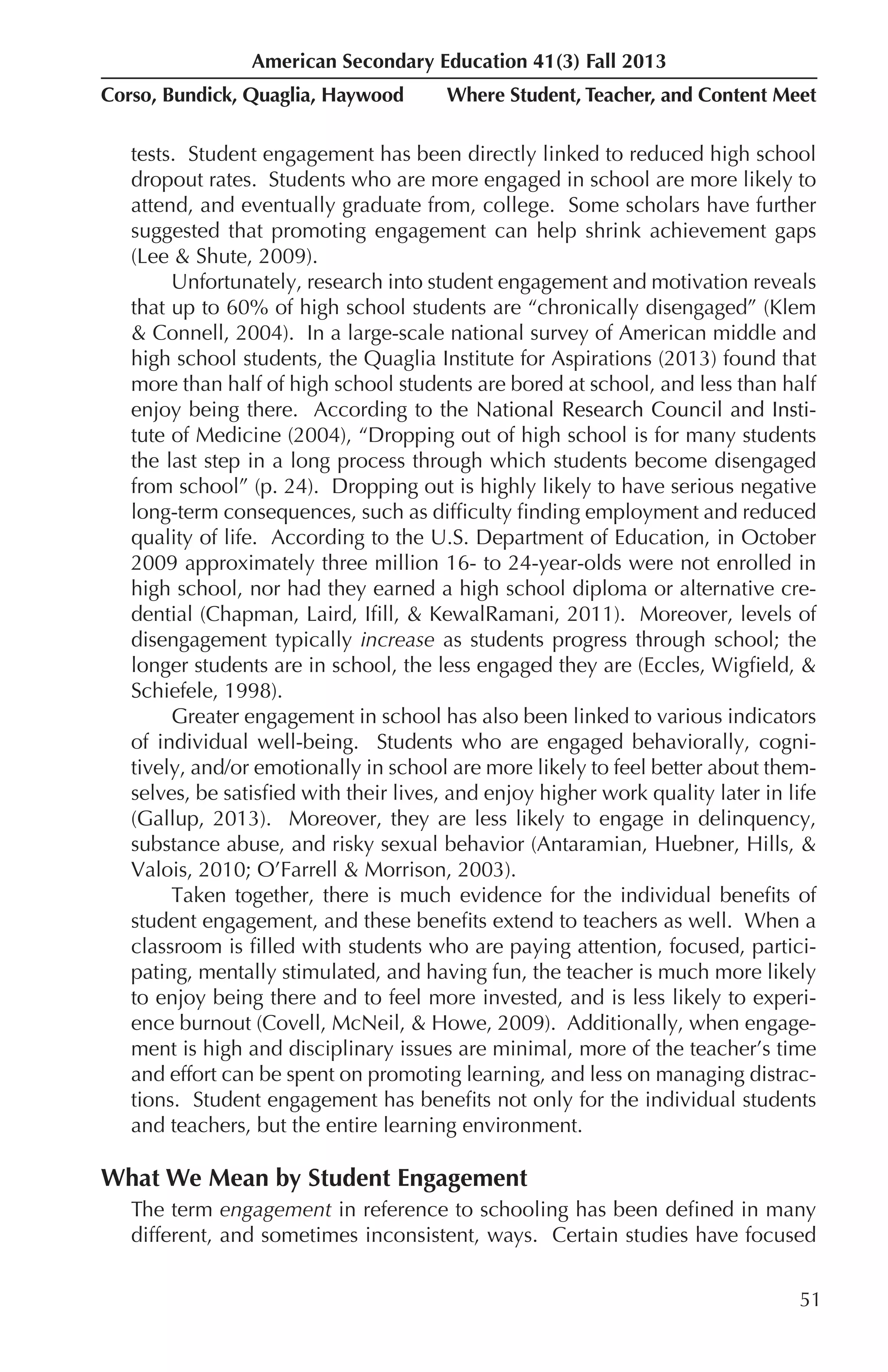 Student and teacher engagement | PDF