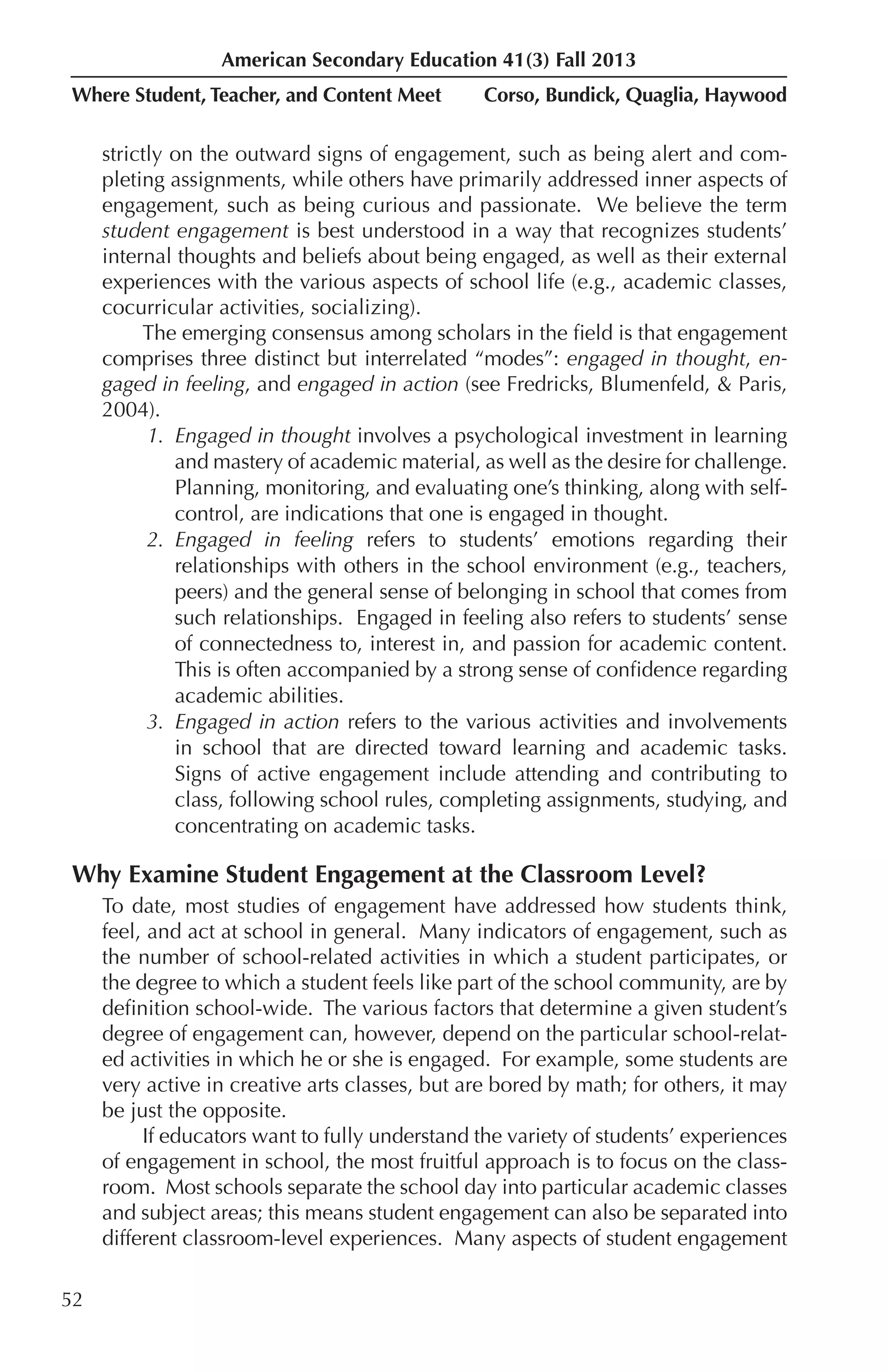 Student and teacher engagement | PDF