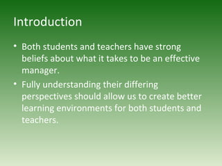 Student and teacher perspectives | PPT