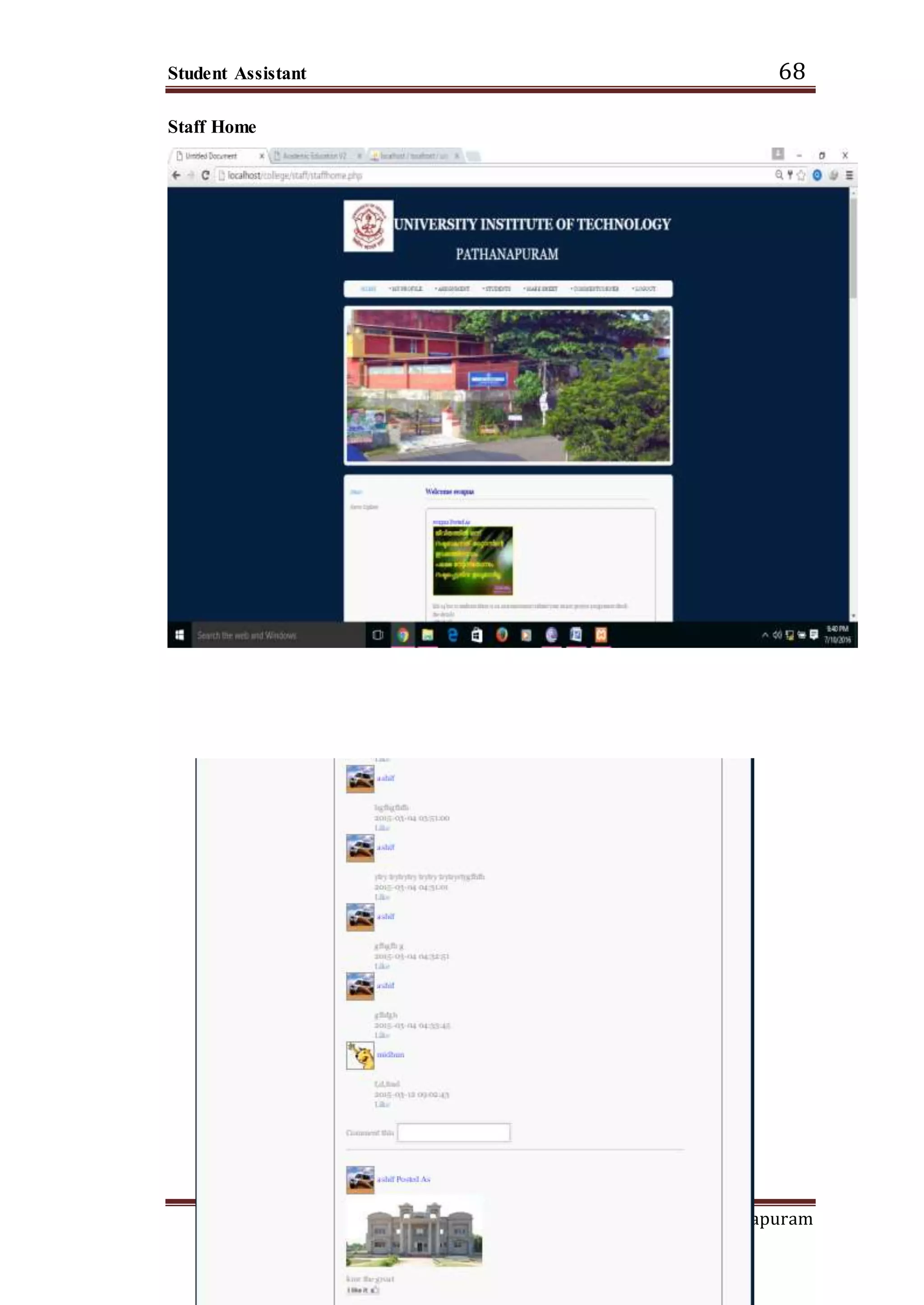 Student Assistant 68
UIT Pathanapuram
Staff Home
 