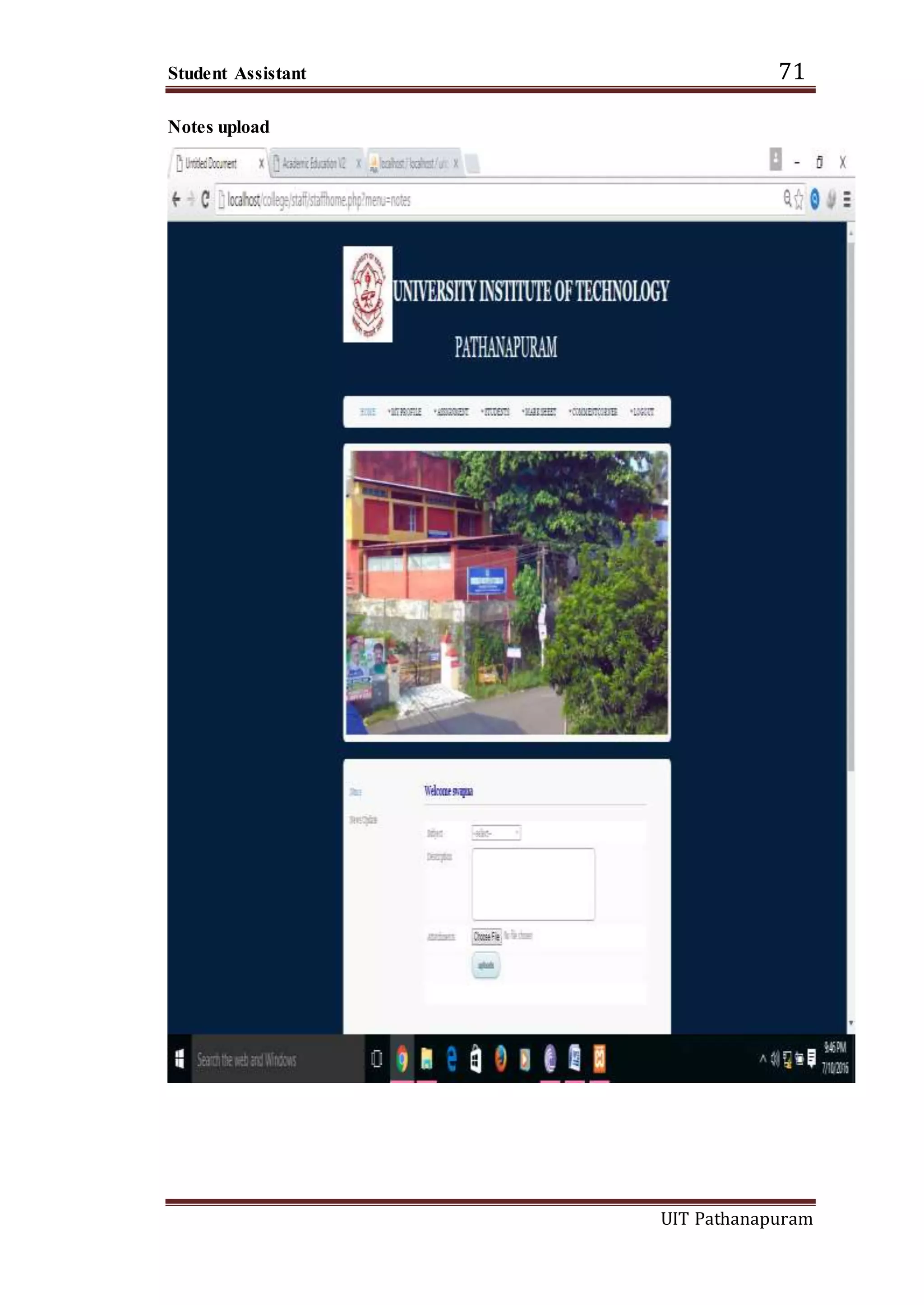 Student Assistant 71
UIT Pathanapuram
Notes upload
 