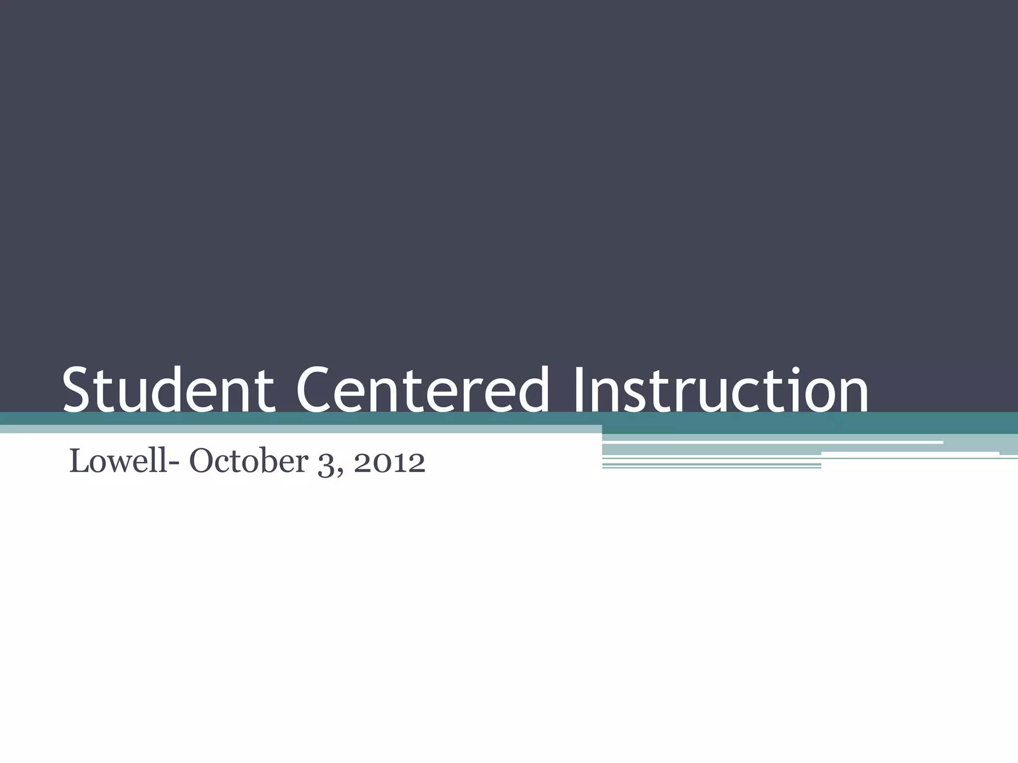 Student centered mathematics | PPTX