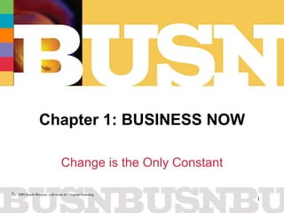 Chapter 1: BUSINESS NOW Change is the Only Constant 