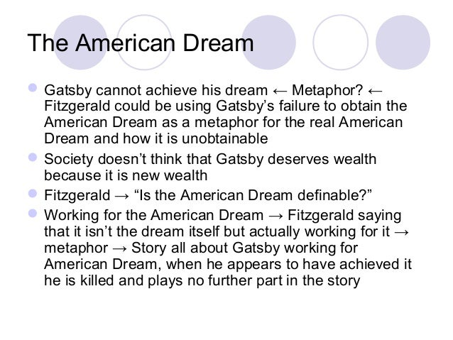 Great gatsby american dream essay