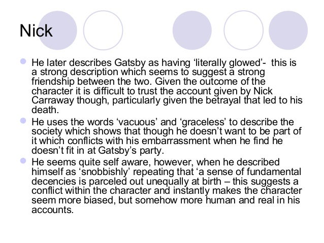 What does Gatsby tell Nick about himself in 
