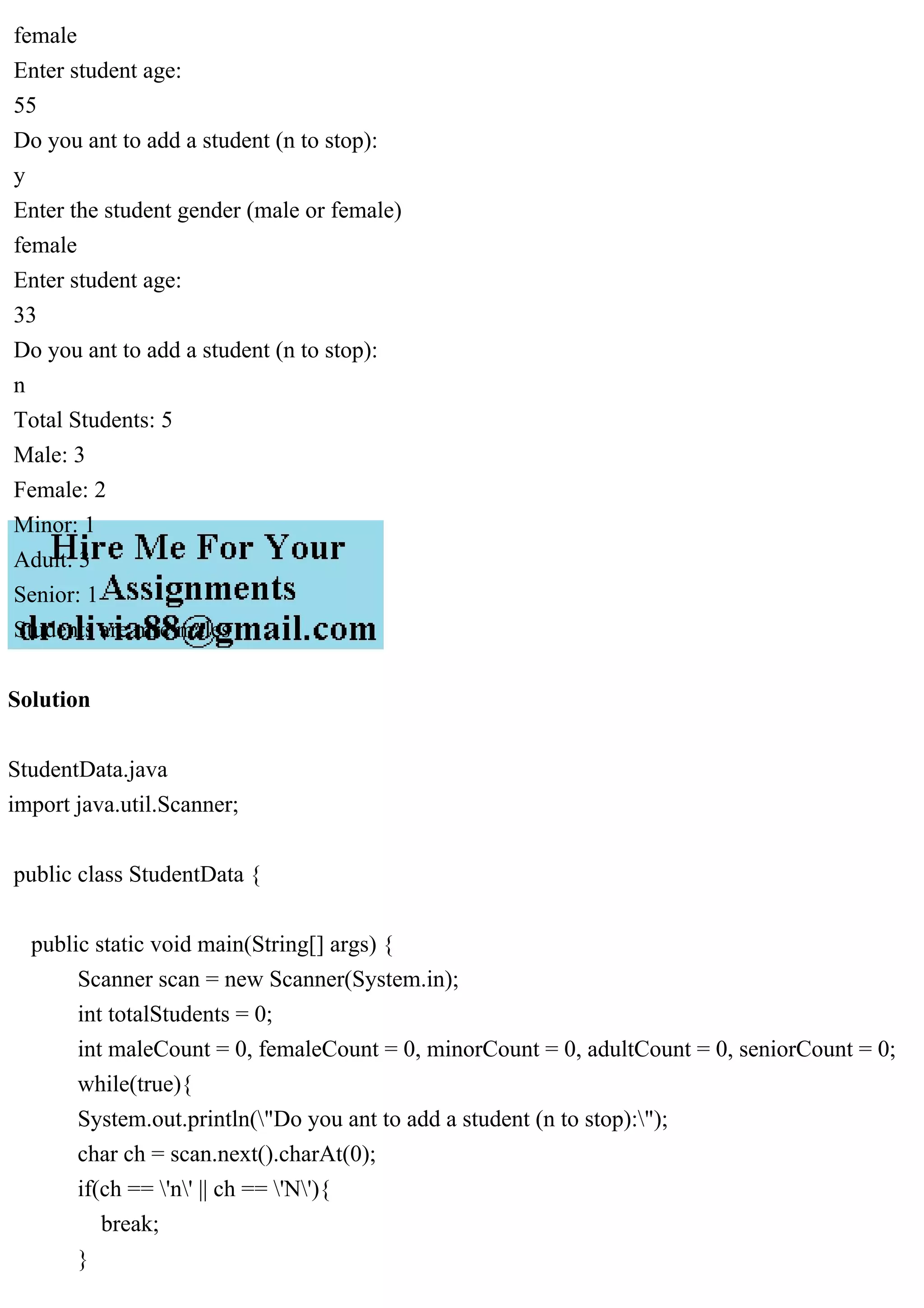 StudentData.javaimport java.util.Scanner; public class Student.pdf
